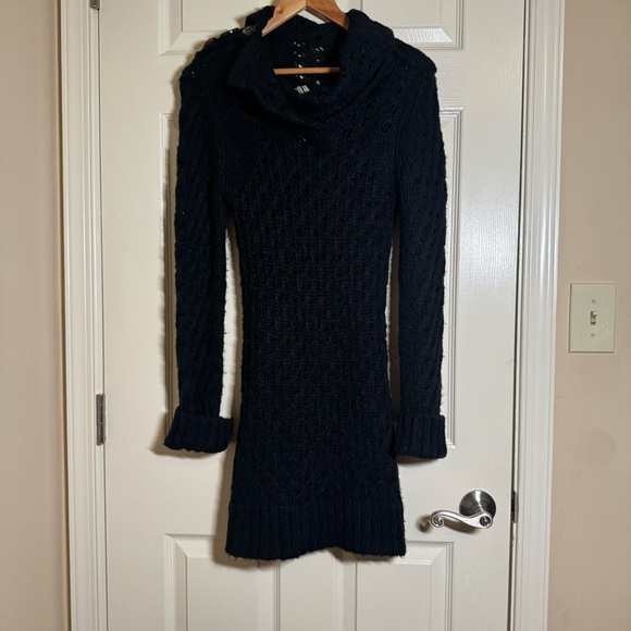 Free People Button Collar Knit Sweater Dress Gray size Small - Picture 8 of 14